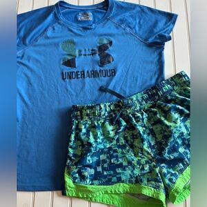 UNDER ARMOUR girls size XL shirt/ short set